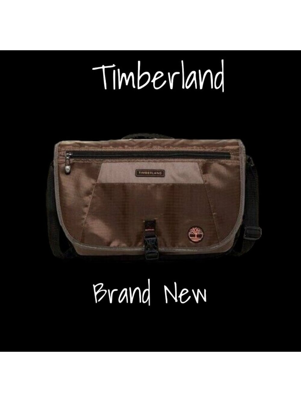 Timberland Twin Mountain Messenger Bag Cocoa Brown Leather NWT 11x16 Work Travel